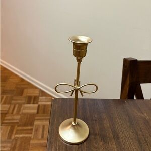 Gold Bow Candle Holder